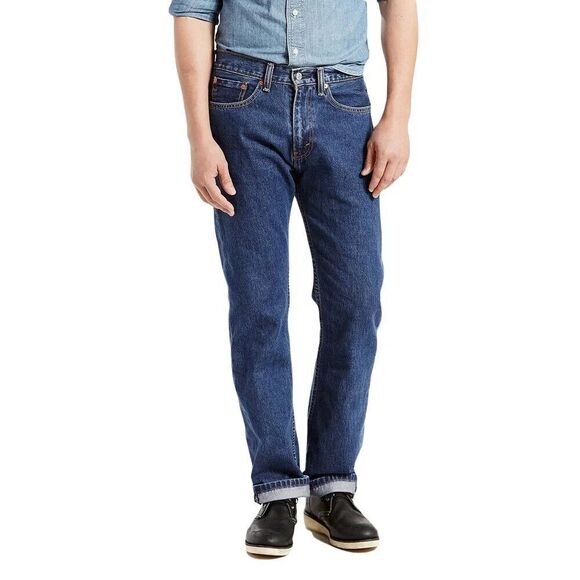Levi's 505 Jeans Men's 30 x 30 Blue Dark Wash Straight Leg Regular Fit ERK1051 - Picture 1 of 12